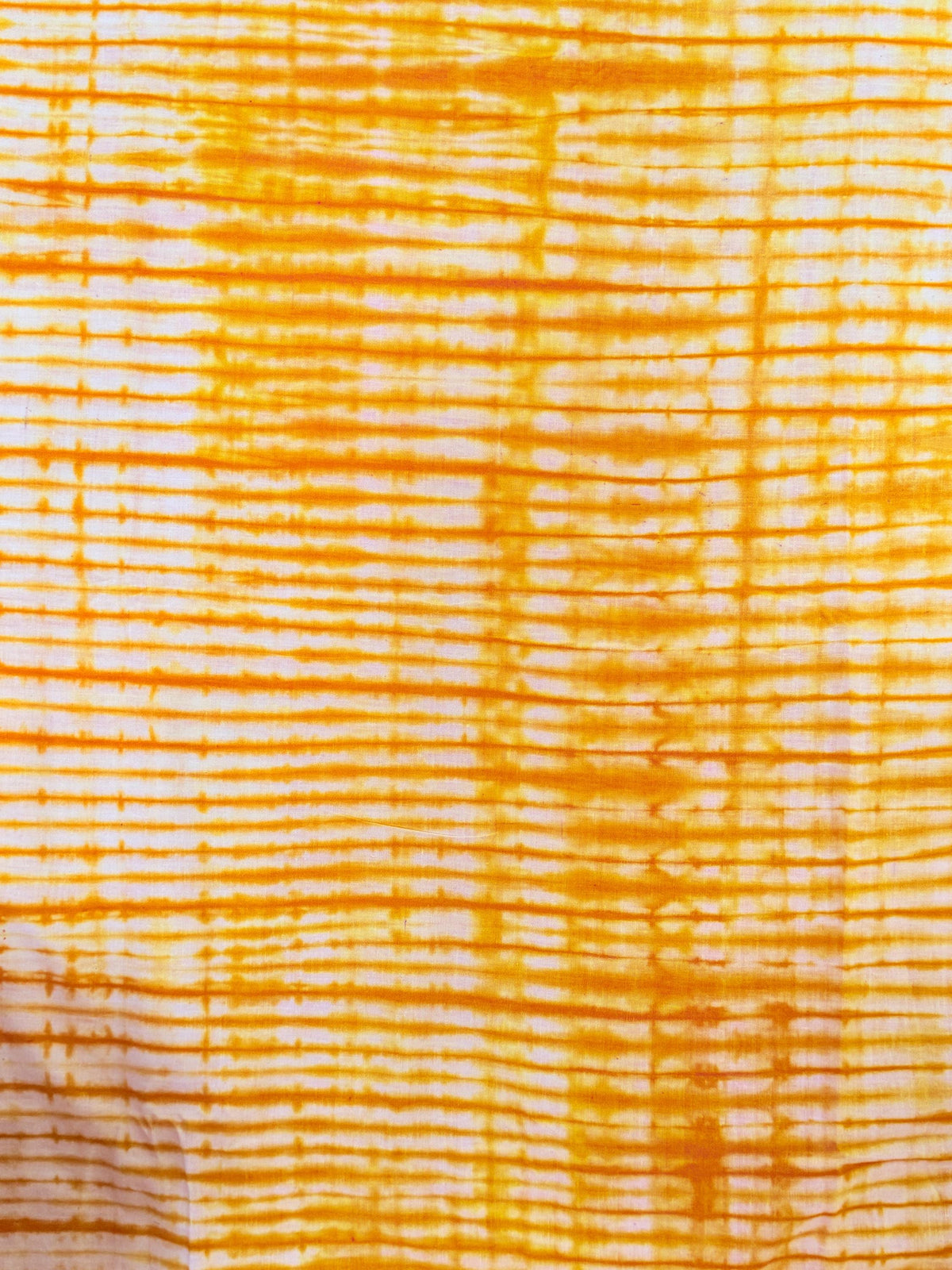 Handmade Adire Batik Fabric, Golden Yellow Shibori Grid Funtua Cotton Per Yard