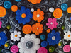 African Wax Print Fabric | Black Floral Ankara Cotton for Sewing Yard