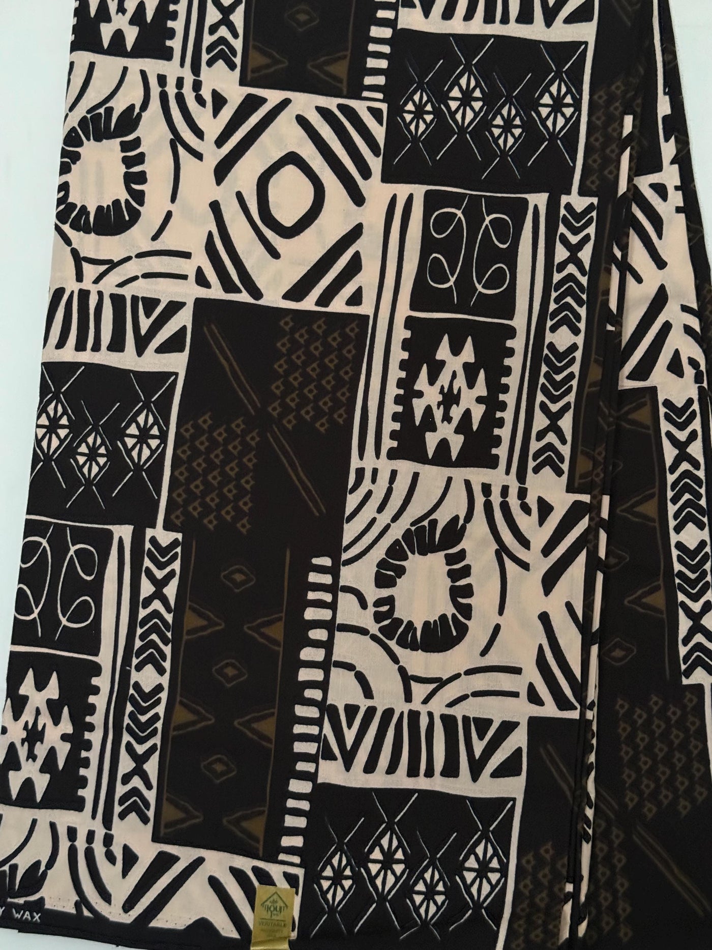 African Wax Print Fabric, Mud Cloth Style Patchwork Cotton, Tribal Sewing Textile