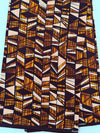 African Print Fabric, Black Gold Cream Chevron Cotton, Geometric Ankara Sewing Yard