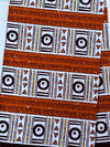 African Print Cotton Fabric, Terracotta Brown Tribal Eye Pattern, Ankara Sewing Material