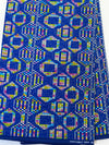 African Print Fabric Yard, Royal Blue Geometric Dot Cotton Ankara, Sewing Apparel (By Yard)