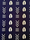 Black White Cowrie Shell Chevron Ankara Cotton Fabric Per Yard, African Print Sewing