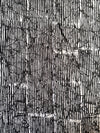 African Print Cotton Fabric, Black White Vertical Stripe, Ankara Sewing Material (Per Yard)