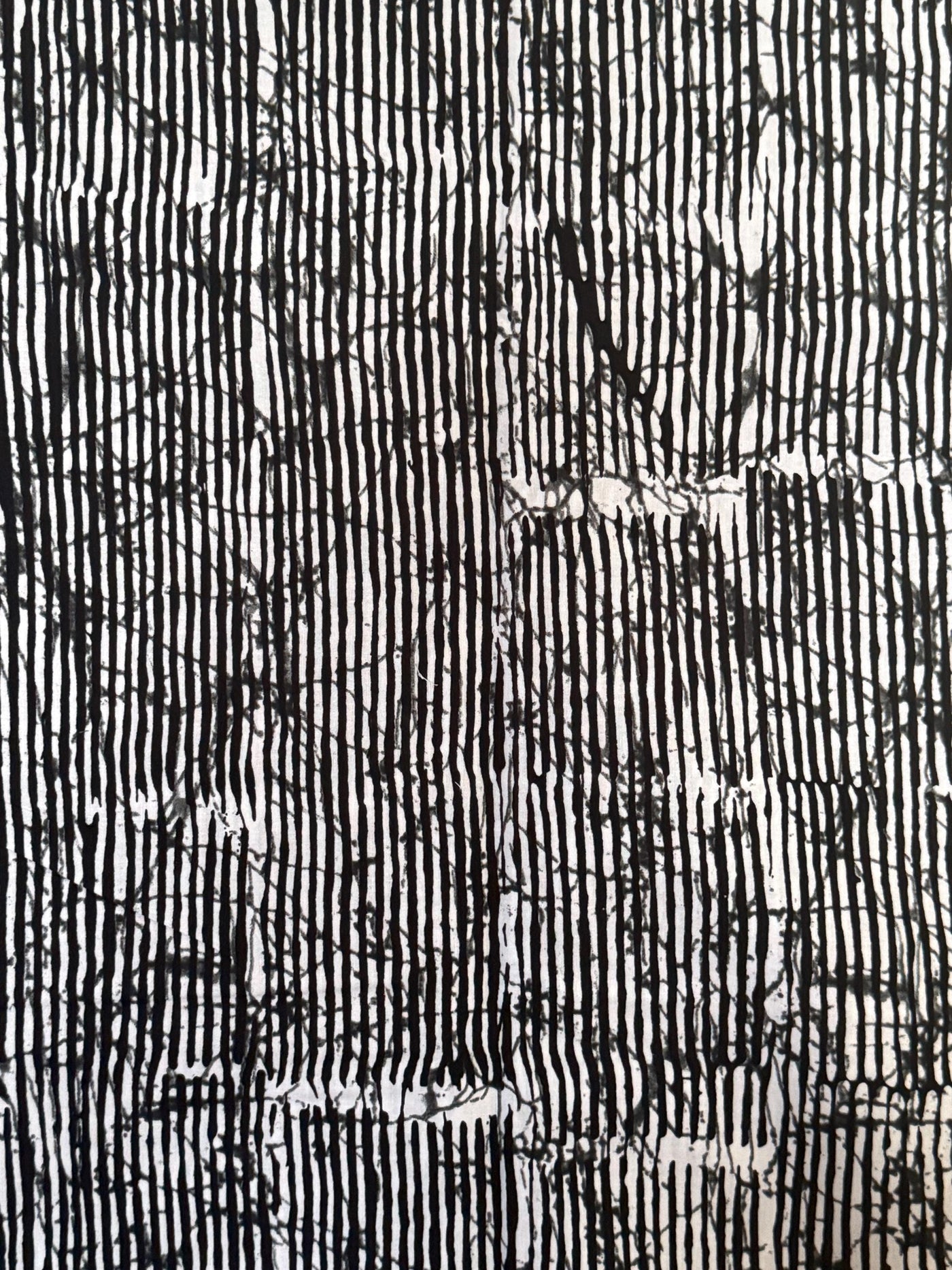 African Print Cotton Fabric, Black White Vertical Stripe, Ankara Sewing Material (Per Yard)