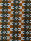 African Kente Print Fabric, Gold Green Diamond Checkerboard Ankara Wax Print, Apparel Sewing Yardage