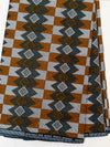 African Kente Print Fabric, Gold Green Diamond Checkerboard Ankara Wax Print, Apparel Sewing Yardage