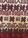Burgundy Red Black Mud Cloth Tribal Cotton Fabric Per Yard, Ankara Sewing Apparel Crafts