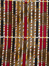 African Print Fabric, Burgundy Brown Mustard Gold Cotton, Textured Stripe Ankara Sewing Quilting
