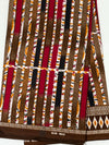 African Print Fabric, Burgundy Brown Mustard Gold Cotton, Textured Stripe Ankara Sewing Quilting