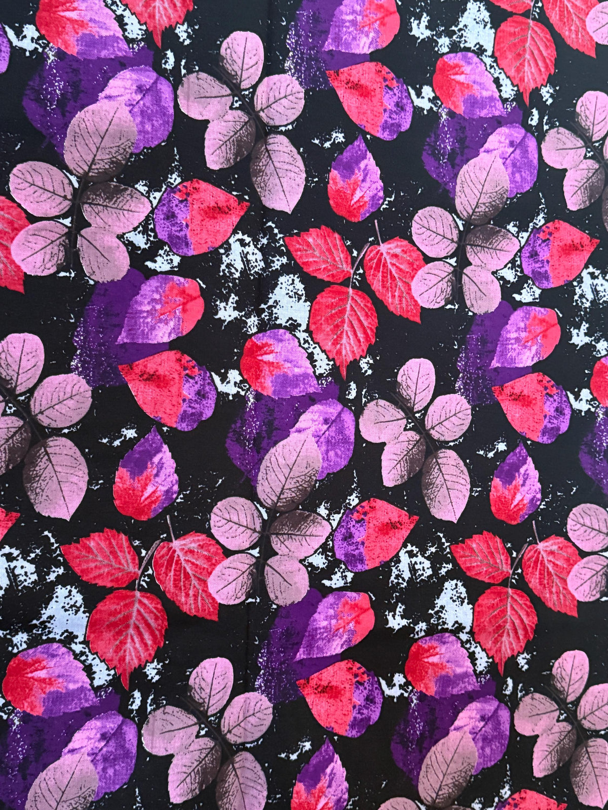 African Print Cotton Fabric, Botanical Leaf Ankara, Apparel Quilting Yardage