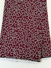 Burgundy White Dotted Scroll Ankara Cotton Fabric, Elegant Apparel Quilting Yardage
