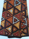 African Print Fabric, Concentric Triangle Ankara Cotton, Tribal Sewing Material Per Yard