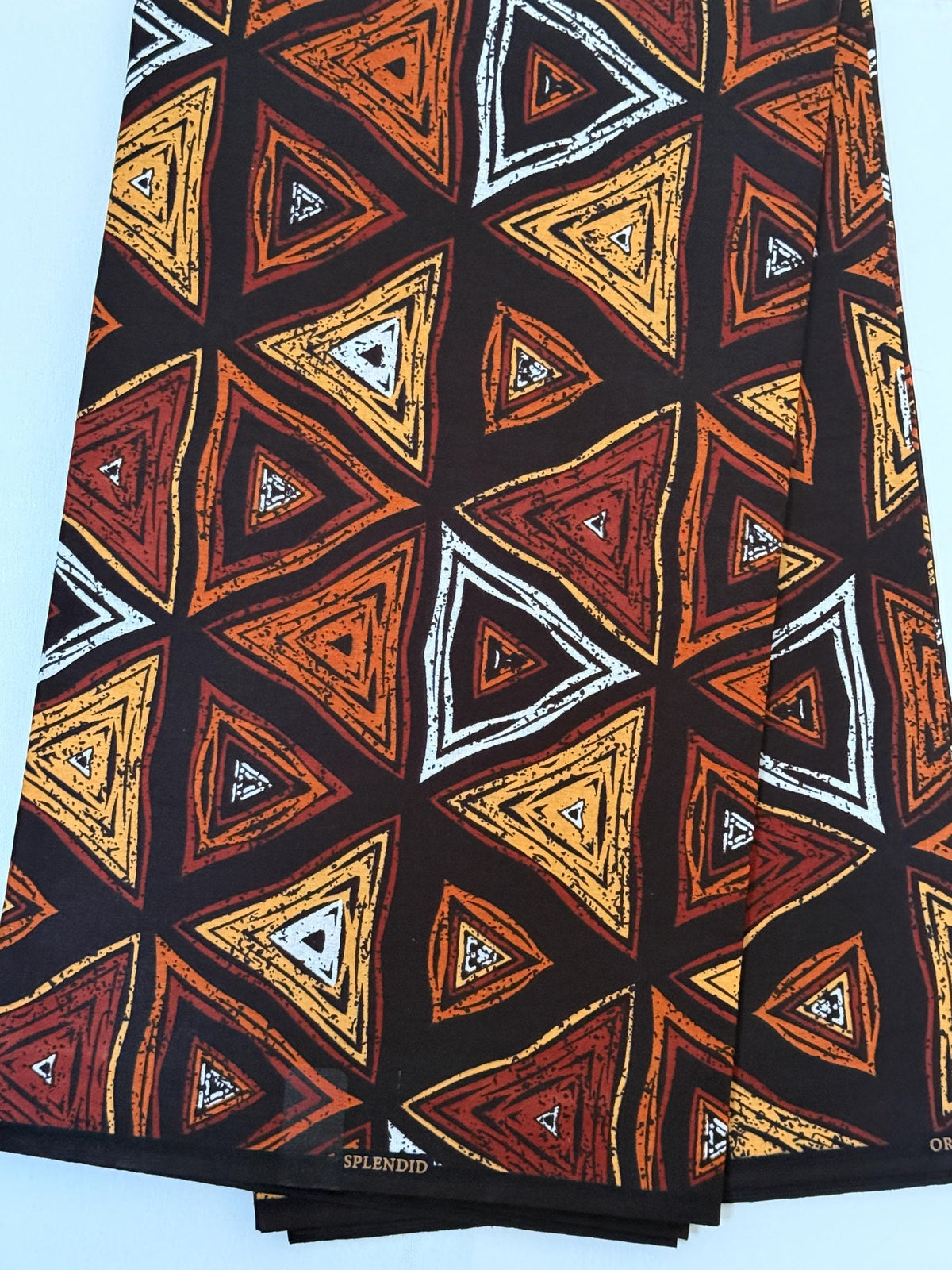 African Print Fabric, Concentric Triangle Ankara Cotton, Tribal Sewing Material Per Yard