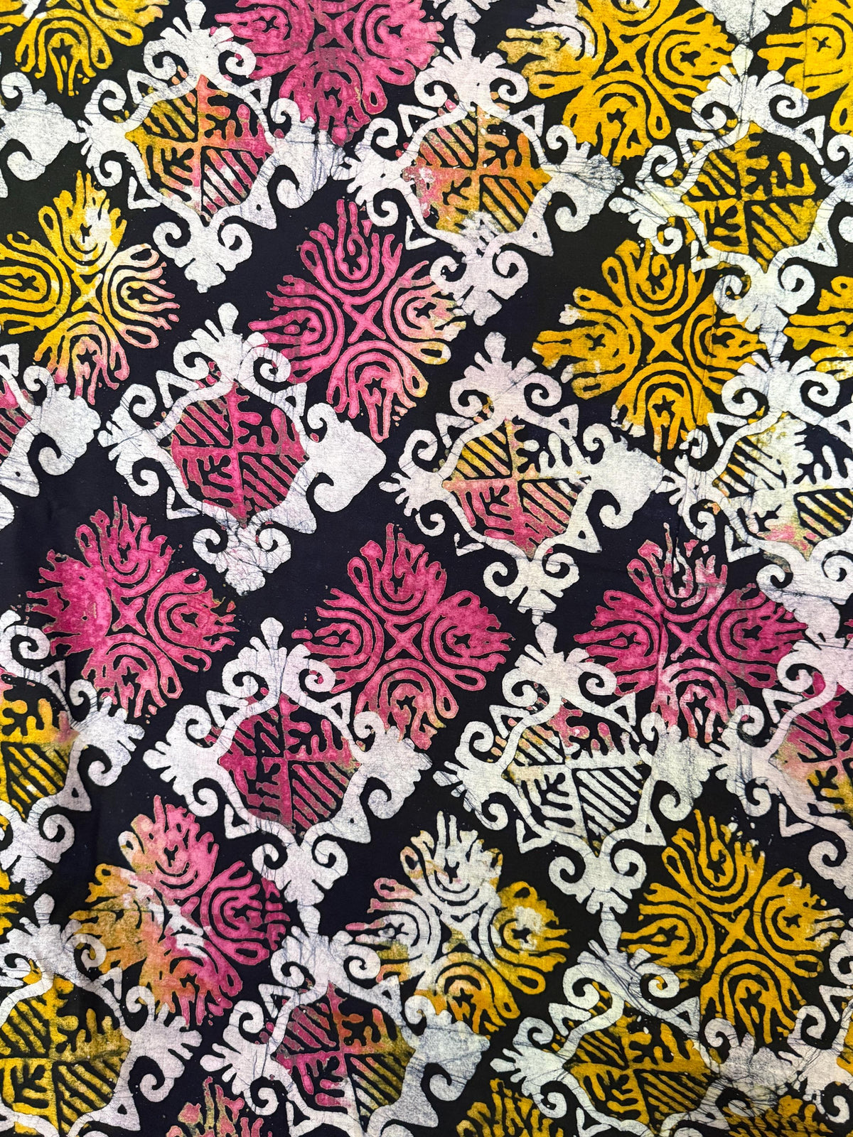 Hand-Dyed Adire Batik Fabric, Botanical Foliage Cotton, Nigerian Artisan Print Per Yard