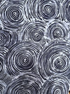 Handmade Adire Batik Fabric, Black White Spiral Funtua Cotton, African Sewing Apparel