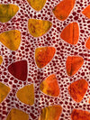 Handmade Adire Batik Fabric, Burnt Orange White Osupa Cotton, African Sewing Textile Per Yard