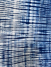 Handmade Adire Batik Fabric Per Yard, Indigo Shibori Stripe Cotton, African Sewing Textile