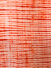 Hand-Dyed Adire Batik Fabric, Burnt Orange Shibori Stripe Funtua Cotton Per Yard