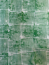 Hand-dyed Adire Batik Fabric, Forest Green White Basket Weave Cotton, African Sewing Textile