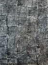Hand-dyed Adire Batik Fabric, Black White Cotton, Basket Weave Pattern, Nigerian Artisan Sewing Fabric