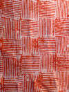 Hand-Dyed Adire Batik Fabric Per Yard, Terracotta White Cotton, African Sewing Textile
