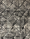 Hand-Dyed Adire Batik Fabric, Black White Cotton, Nigerian African Wax-Resist Per Yard