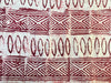 Handmade Adire Batik Fabric, Burgundy Wine Tribal Diamond Oval Cotton, Sewing Cloth Per Yard