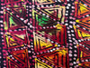 Batik Style Cotton Fabric, Red Orange Yellow Tribal Geometric Print, Boho Apparel Quilting