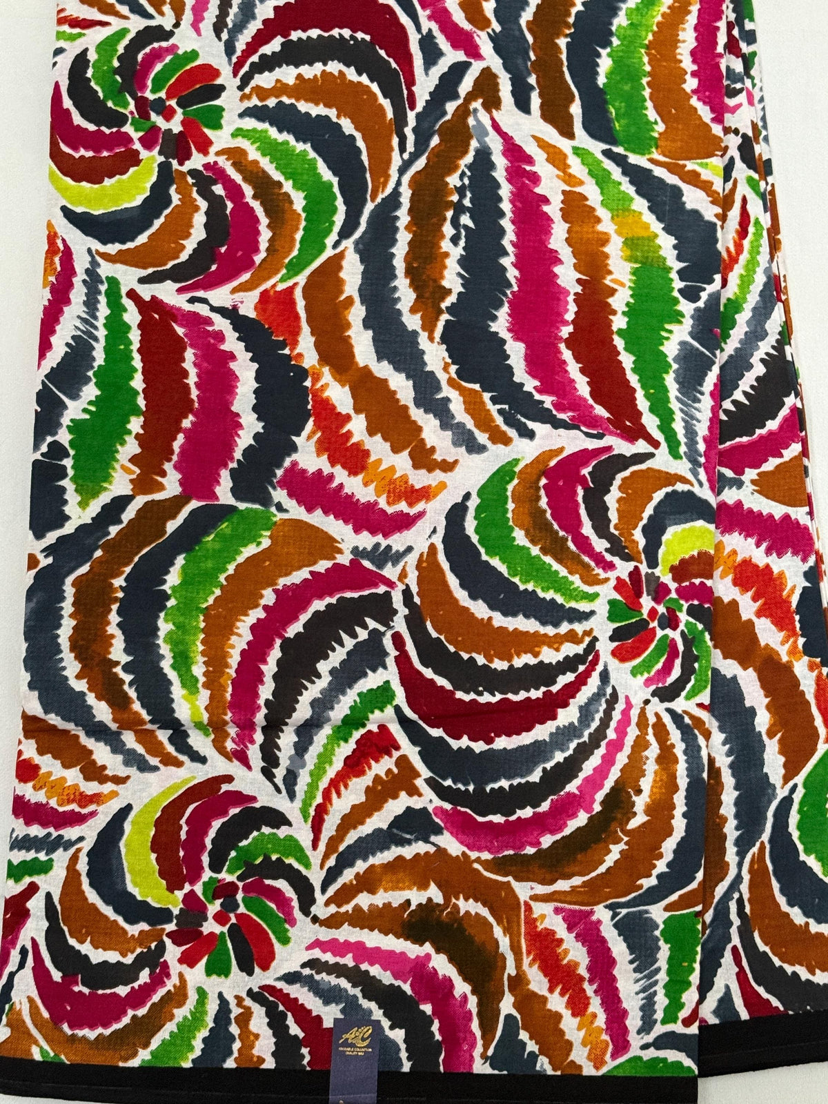 Multicolor Swirl Print Cotton Fabric by Yard, Boho Pinwheel Sewing Material