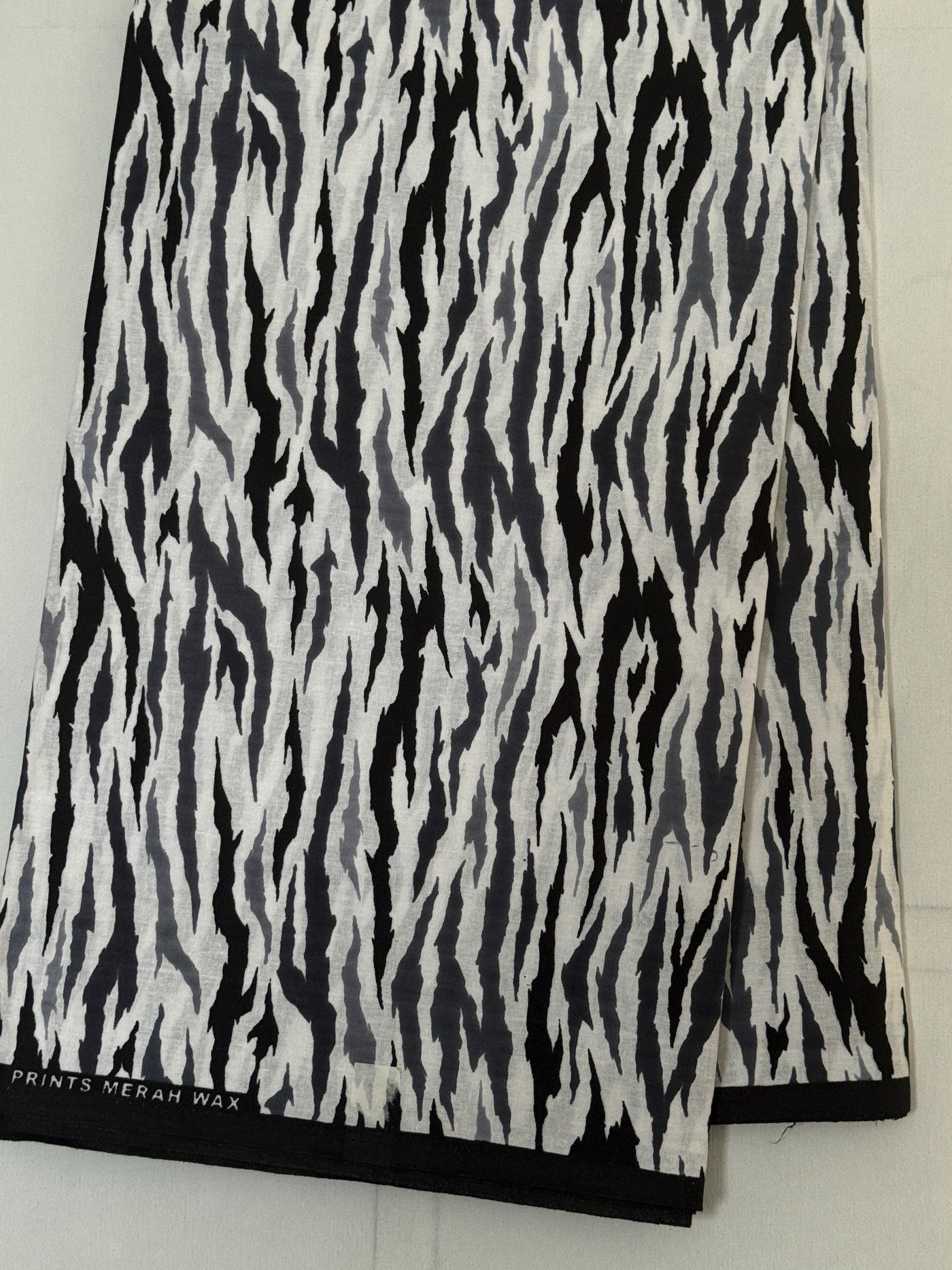 Black White Zebra Print Cotton Fabric by Yard, Animal Stripe Sewing Material