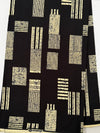 African Wax Print Fabric, Black Cream Geometric Cotton, Modern Ankara Sewing Yard