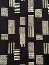 African Wax Print Fabric, Black Cream Geometric Cotton, Modern Ankara Sewing Yard