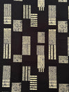 African Wax Print Fabric, Black Cream Geometric Cotton, Modern Ankara Sewing Yard