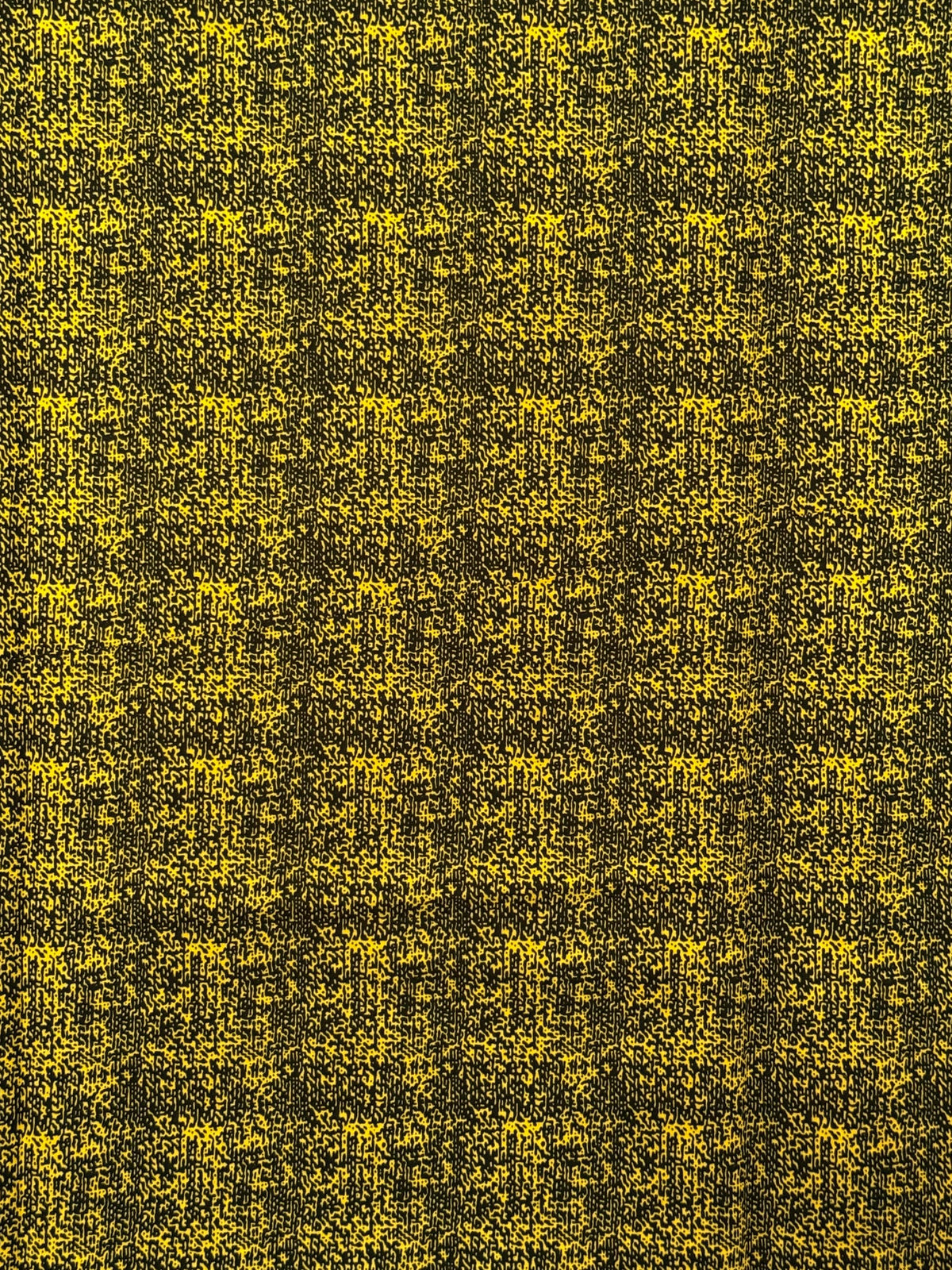 Yellow Black Geometric Ankara Cotton Fabric Per Yard, African Wax Print Sewing Material
