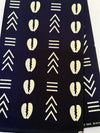 Black White Cowrie Shell Chevron Ankara Cotton Fabric Per Yard, African Print Sewing