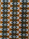African Kente Print Fabric, Gold Green Diamond Checkerboard Ankara Wax Print, Apparel Sewing Yardage