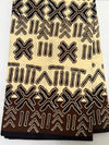 African Mud Cloth Print Fabric, Cream Brown Tribal Cotton, Bogolan Sewing Textile Per Yard
