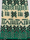 African Print Cotton Fabric, Emerald Green Mud Cloth Tribal Ankara, Sewing Apparel Crafts
