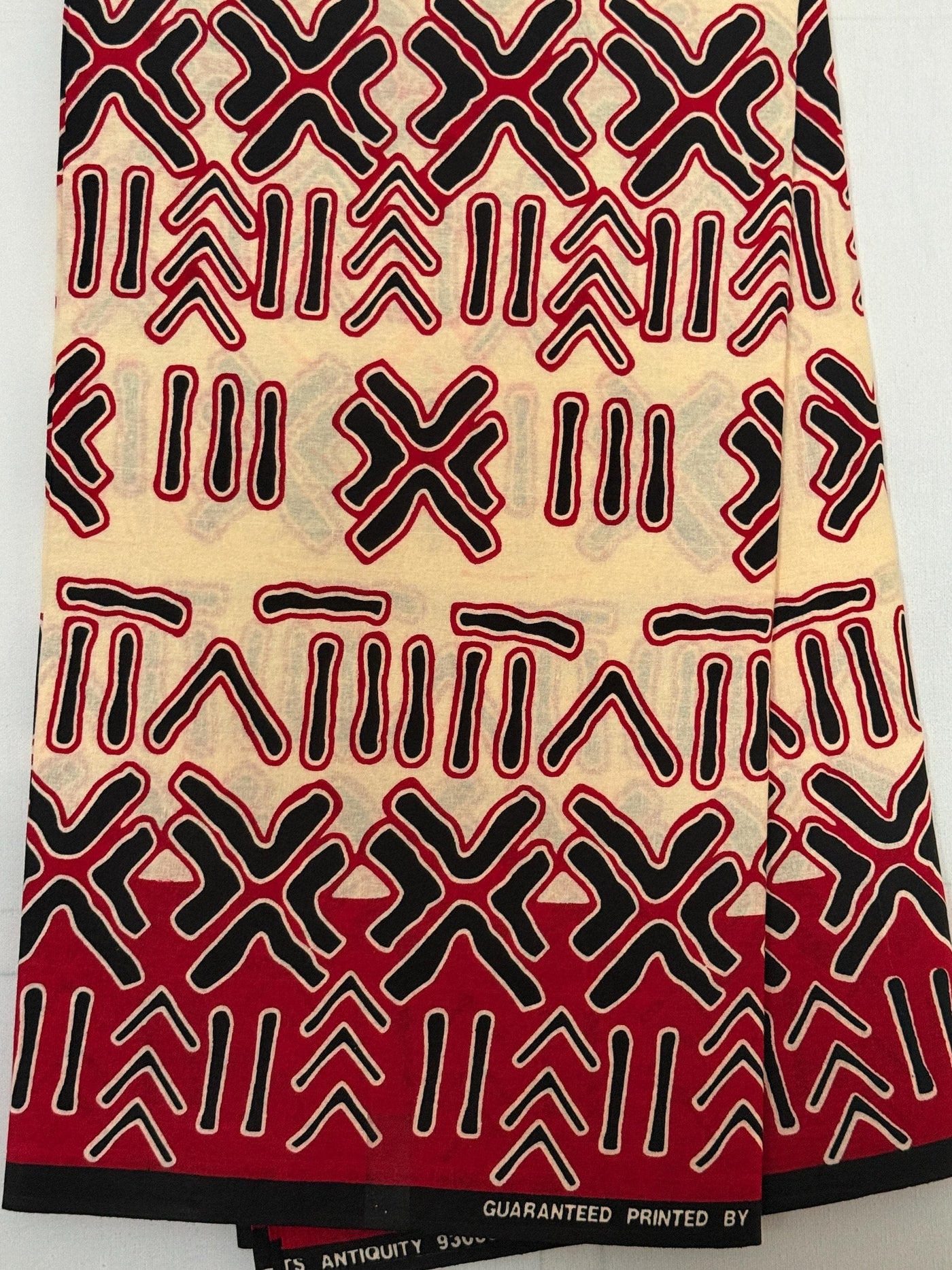 Burgundy Red Black Mud Cloth Tribal Cotton Fabric Per Yard, Ankara Sewing Apparel Crafts