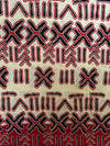 Burgundy Red Black Mud Cloth Tribal Cotton Fabric Per Yard, Ankara Sewing Apparel Crafts