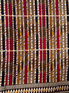 African Print Fabric, Burgundy Brown Mustard Gold Cotton, Textured Stripe Ankara Sewing Quilting