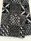 African Print Fabric Yard, Black White Geometric Batik Cotton, Apparel Quilting Sewing