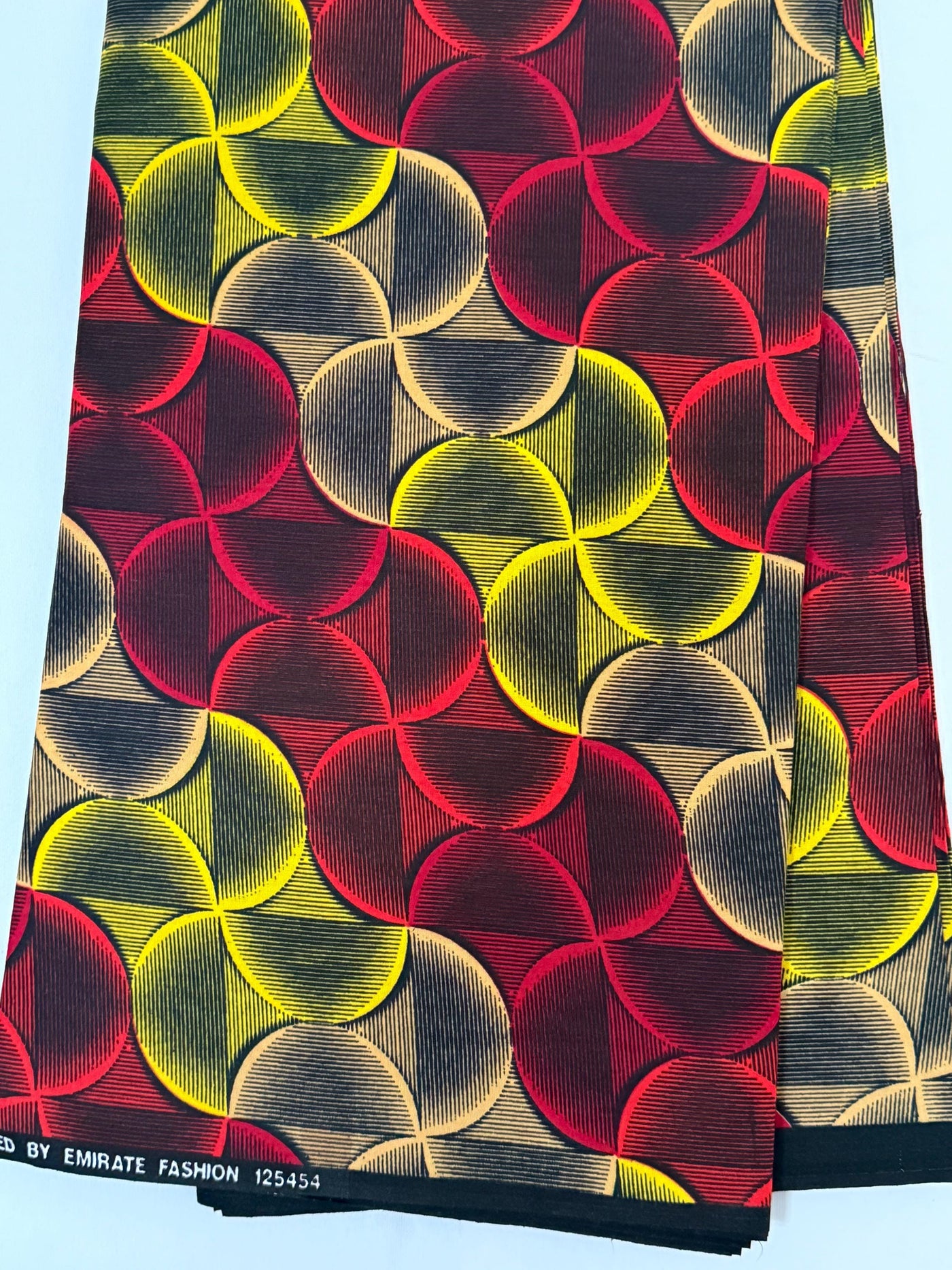 African Print Fabric Per Yard, Lime Green Red Grey Cotton, Retro Geometric Ankara Sewing
