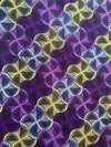 Ankara Cotton Fabric Per Yard, Purple Yellow Pink Silver Geometric Print Sewing Fabric