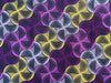 Ankara Cotton Fabric Per Yard, Purple Yellow Pink Silver Geometric Print Sewing Fabric