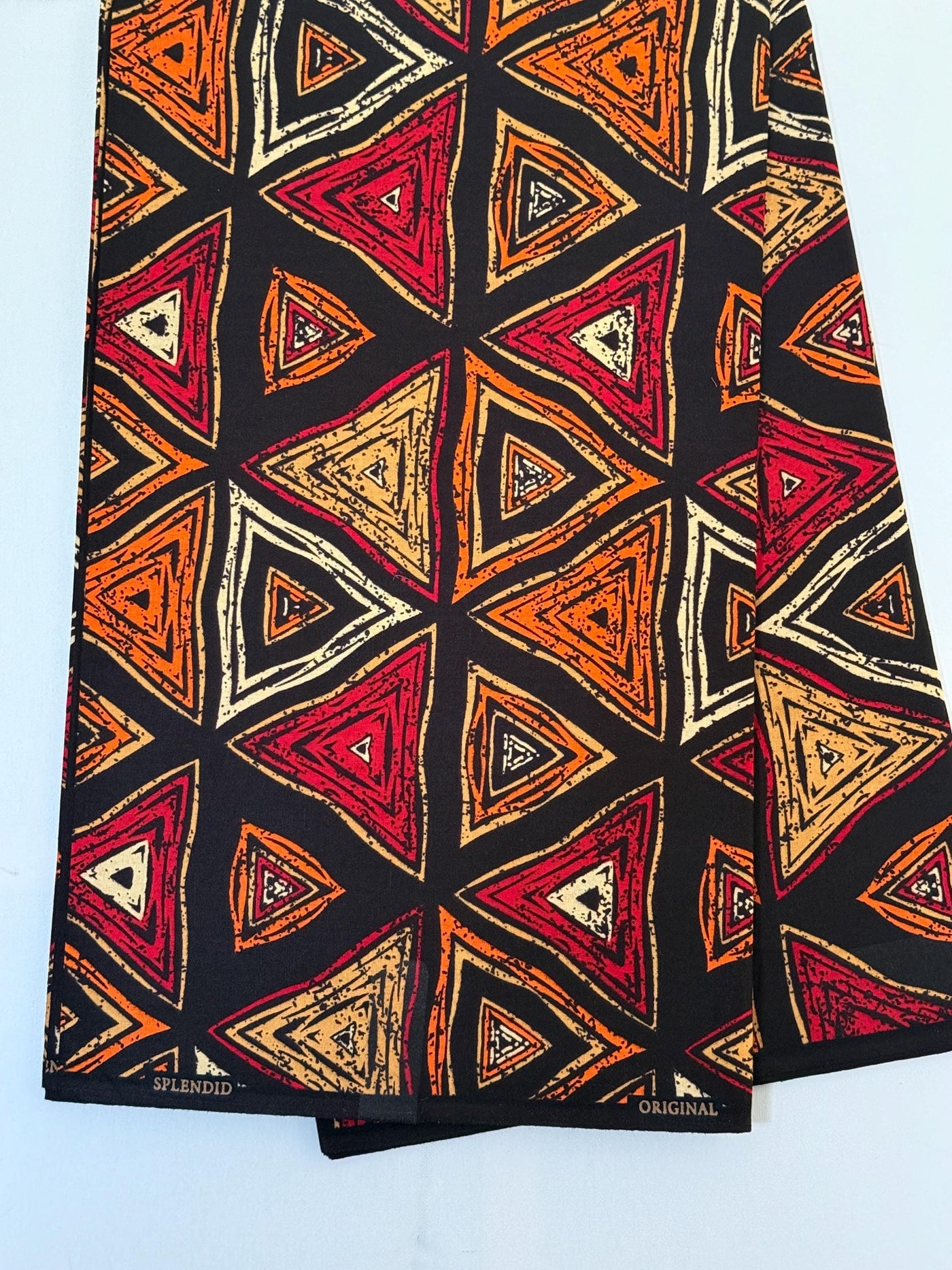 African Print Fabric by Yard, Tribal Concentric Triangle Cotton, Apparel Sewing Craft Material