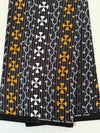 African Print Cotton Fabric by Yard, Black Gold White Cross Motif Ankara Sewing Quilting