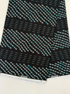 African Print Fabric, Black White Teal Seed Dot Ankara, Modern Minimalist Apparel (Per Yard)