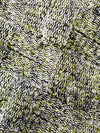 Hand-Dyed Adire Batik Fabric Per Yard, Olive Green Funtua Cotton, African Wave Pattern